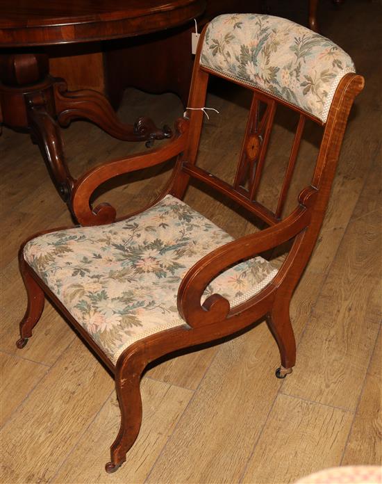 An inlaid armchair